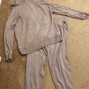 Victoria’s Secret y2k rose gold bedazzled tracksuit pajama set